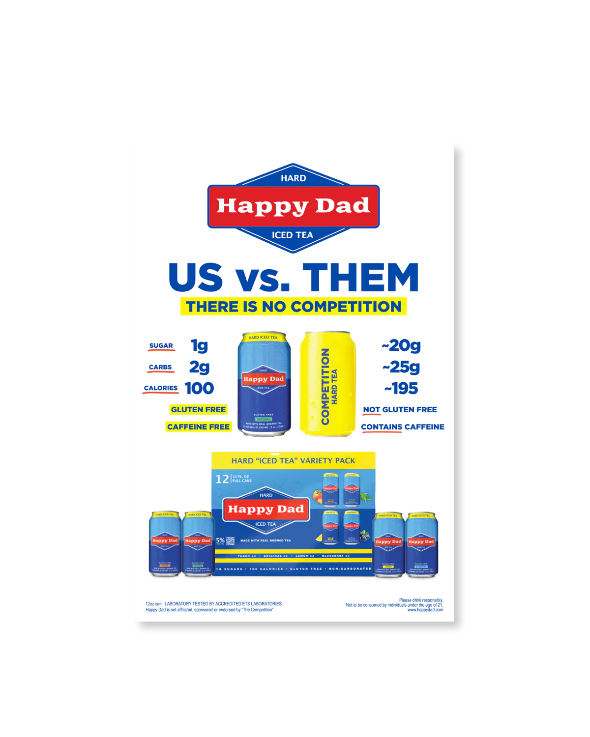 Happy Dad Hard Tea "Us vs. Them" Cooler Decal