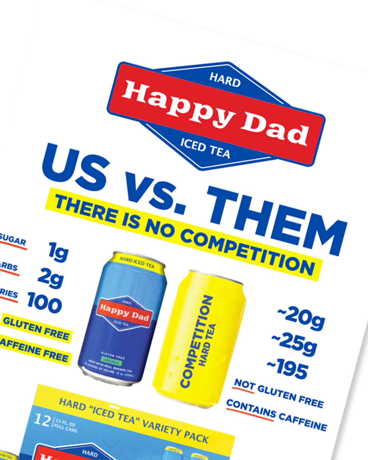 Happy Dad Hard Tea "Us vs. Them" Cooler Decal - Image 2