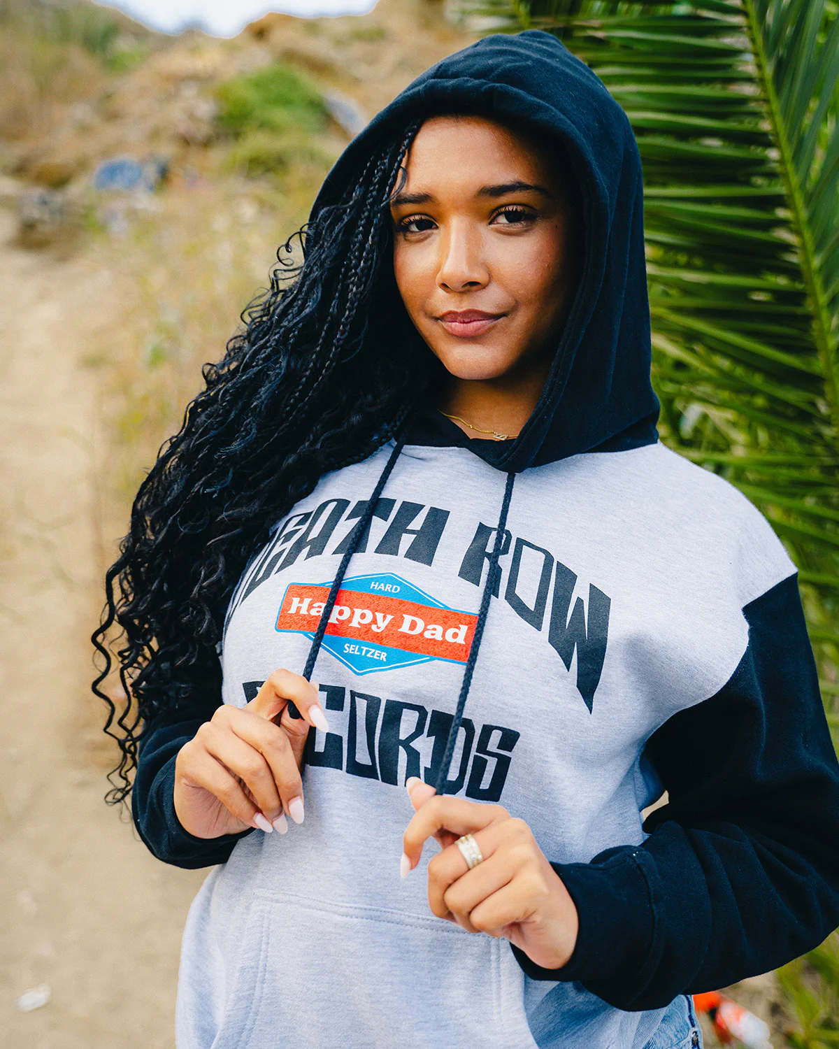 Happy Dad x Death Row 2-Tone Hoodie (Grey/Black) - Image 3