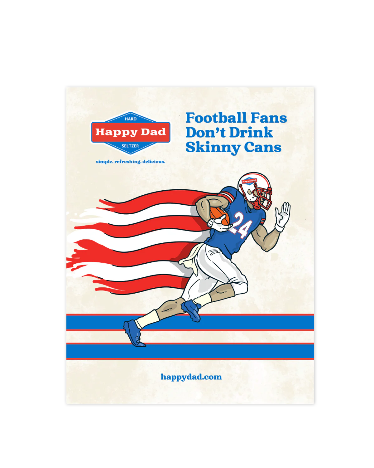Happy Dad Football Cooler Cling