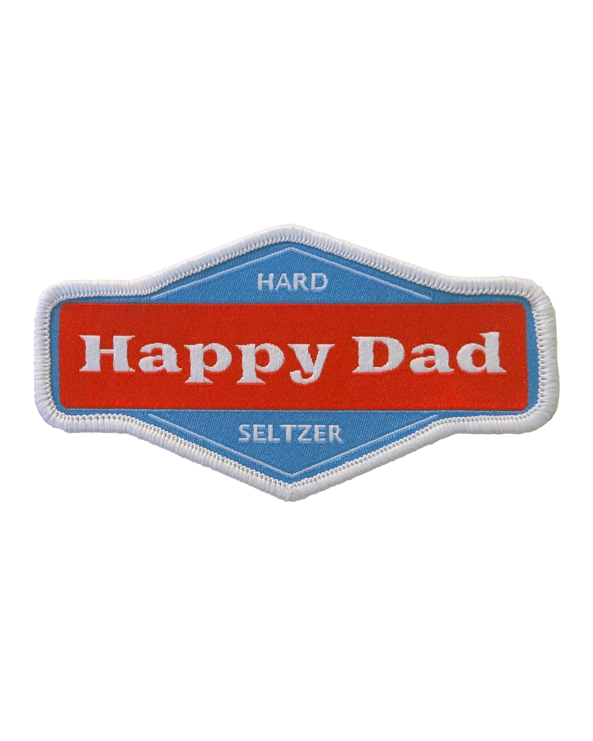 Happy Dad Woven Patch with Merrowed Edge