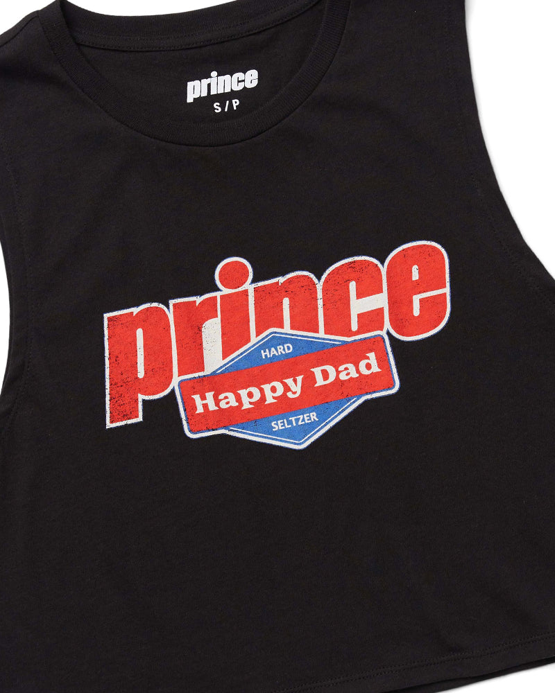 PRINCE VS. HAPPY DAD WOMEN'S CROP TANK (Black) - Image 2