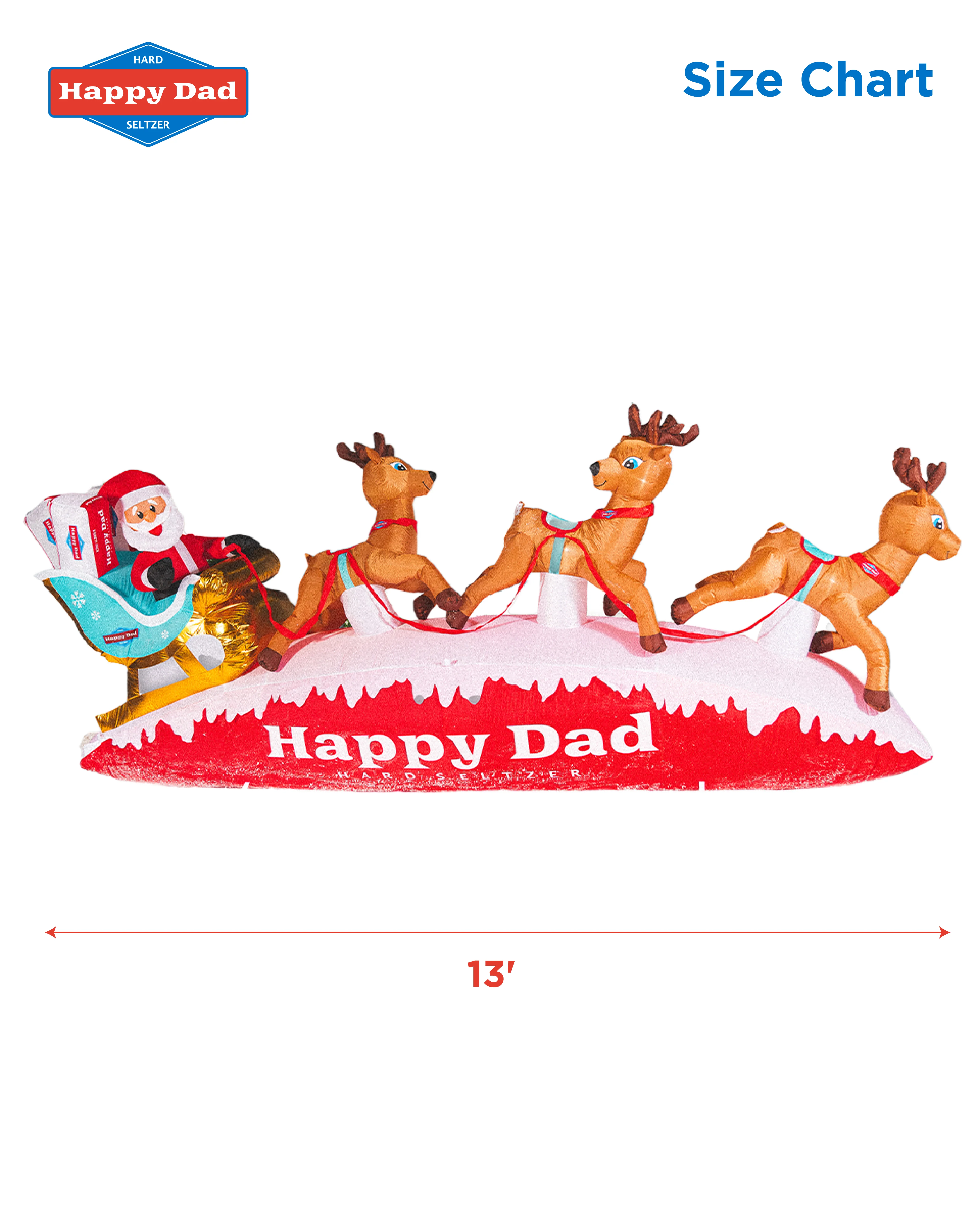 Happy Dad Santa Sleigh Inflatable (13 FT) - Image 4