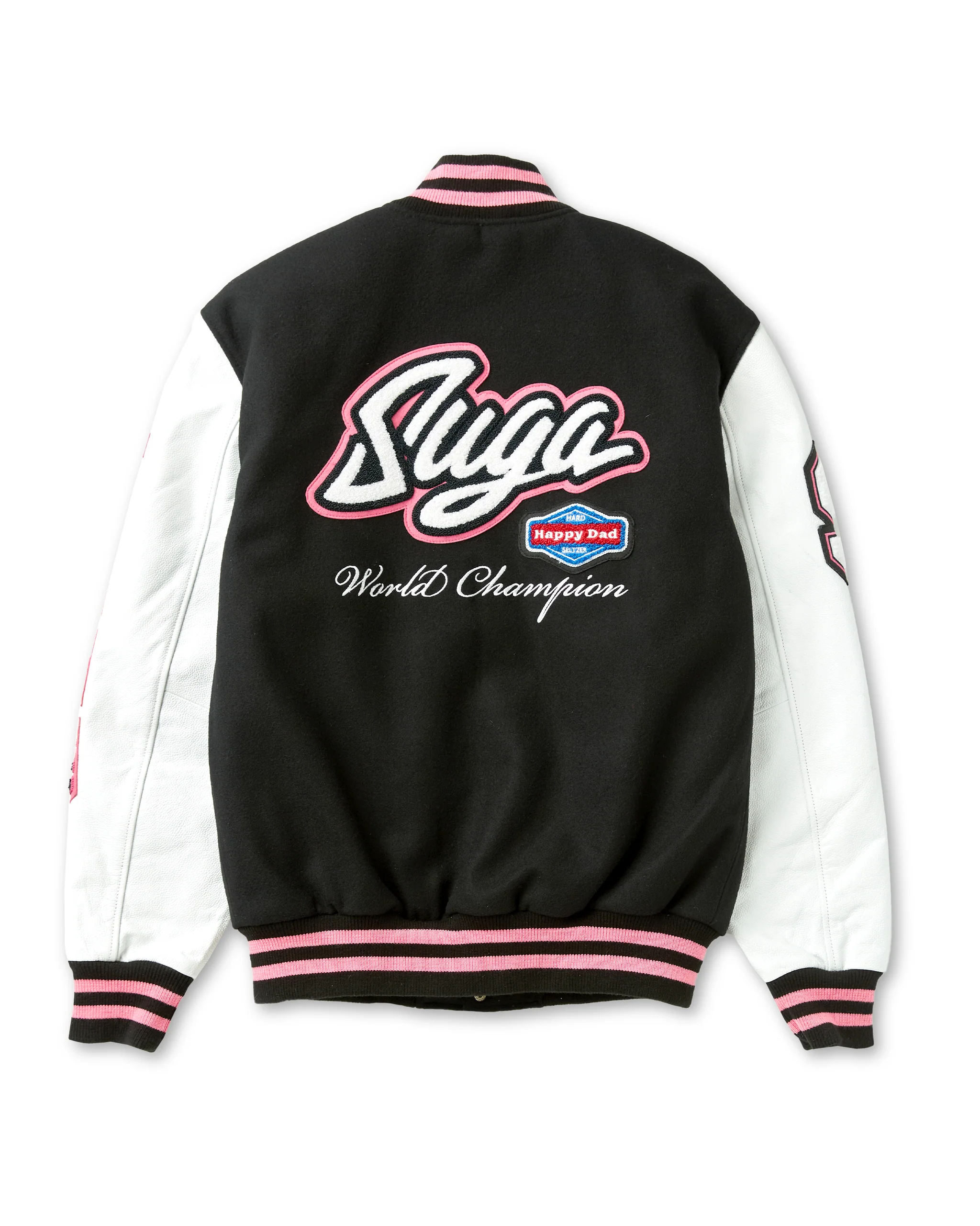 Happy Dad x Suga Sean Varsity Jacket (Black) - Image 2