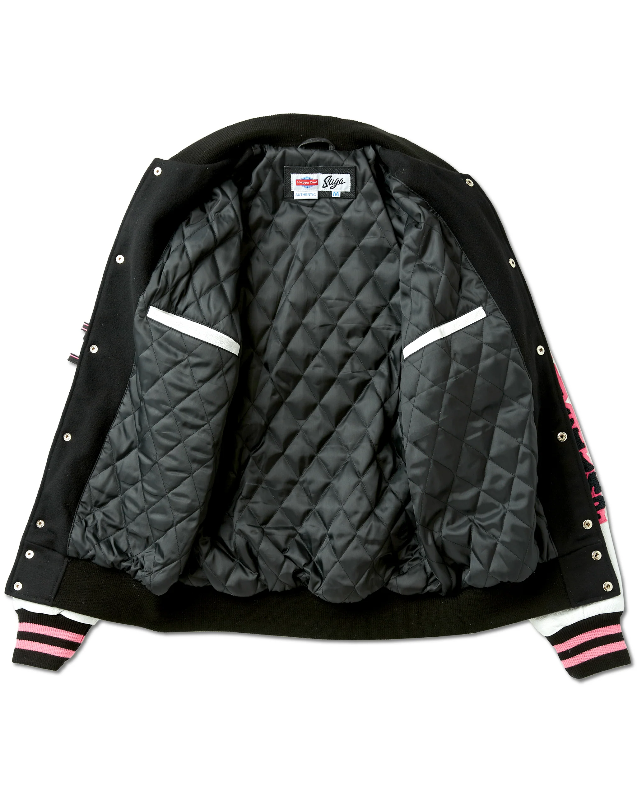 Happy Dad x Suga Sean Varsity Jacket (Black) - Image 4