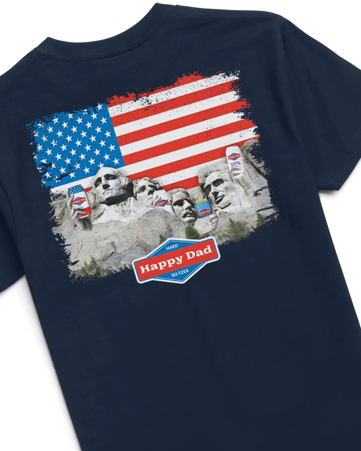 Happy Dad Vintage Mount Rushmore USA Tee (Navy Blue) - Image 3